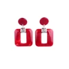 Geometric Acrylic Earrings Blue Red Brown Multi Color Punk Hollow Square Drop Dangle Women Jewelry