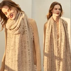 Bohemian style soft WOOL tassel scarf that knitting from good wool