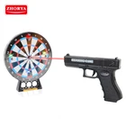 Zhorya wholesale kids shooting game plastic ir laser toy cap gun with tag game