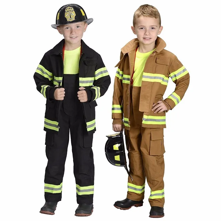 Fire Fighter Suit Fireman Costume Cosplay Costumes For Kids Halloween Party