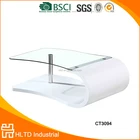 salable modern cheap glass and wood coffee table