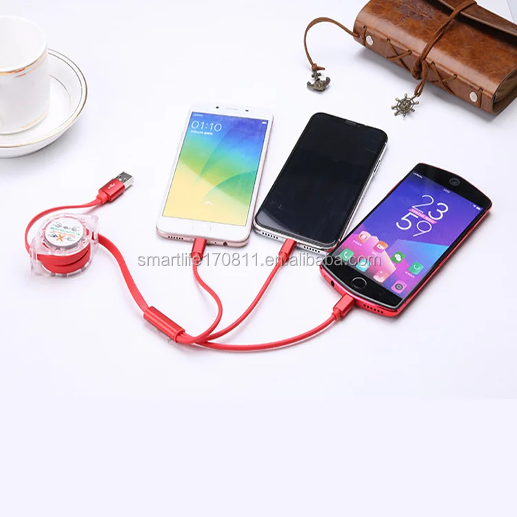 Sales promotion round retractable charger cable - ANKUX.COM