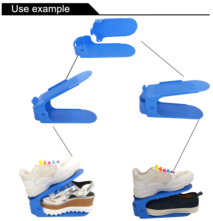 amazing custom double adjustable space-saving plastic shoe rack