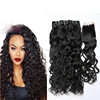 Ms Mary Hair Brazilian Virgin Water Wave Silk Top 4X4 Lace Frontal Closure with Virgin Brazilian Natural Wave 3Pcs Bundles Remy