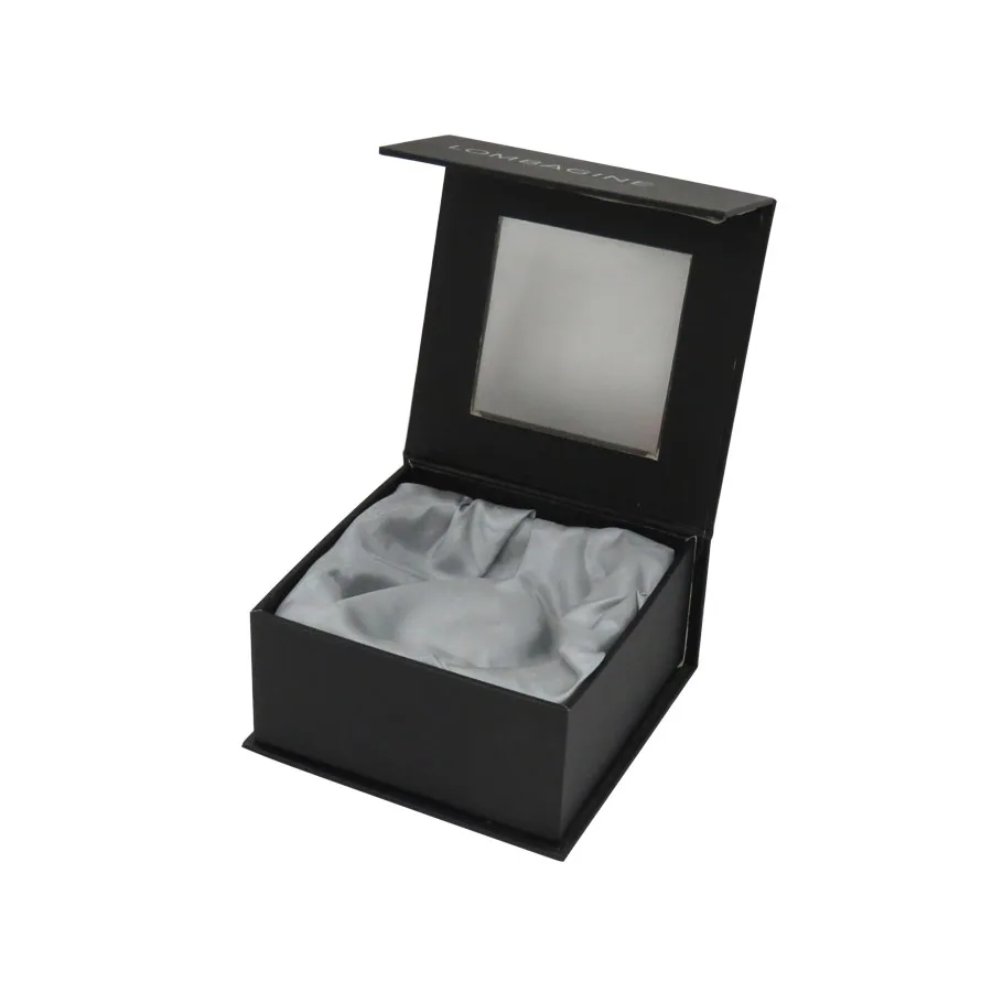 luxury jewelry paper box cardboard hinged gift box with pvc