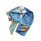Digital print 100 Pure Satin Silk Scarf Square