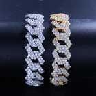2019 New Mens Hip Hop Bling Bling Iced Out AAA Cz Diamond Gold Cuban Link Bracelet
