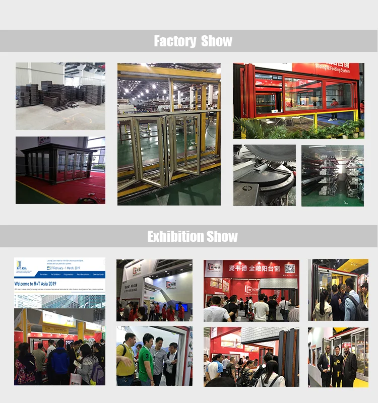 China shanghai Manufacturer Industrial lowes french doors exterior / accordion garage doors / folding stacking doors