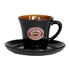 Factory direct supplier custom cheap stoneware promotion ceramic cup and saucers with logo