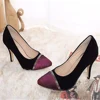 latest sexy horsehair suede nubuck leather pencil high heel shoes for girls