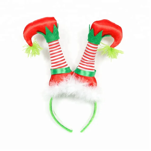 christmas hair accessory elf leg headband for party decoration