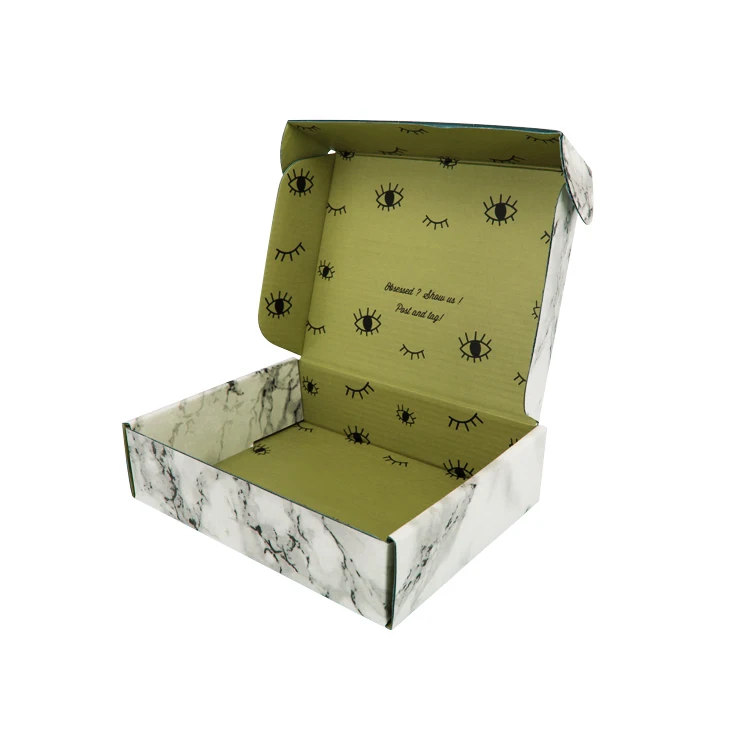 high quality customized corrugated mailer box marble color soft