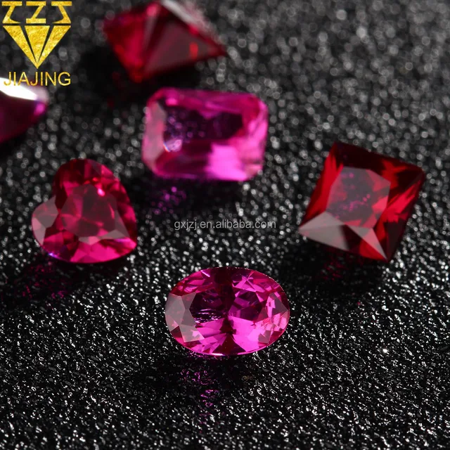 artificial red corundum ruby gems gemstone synthetic ruby stone