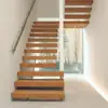 free design modern non-slip walnut stair treads floating stairs
