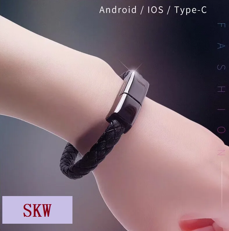 SKW High Quality Fashionable Leather Bracelet USB Charging Cable - ANKUX.COM