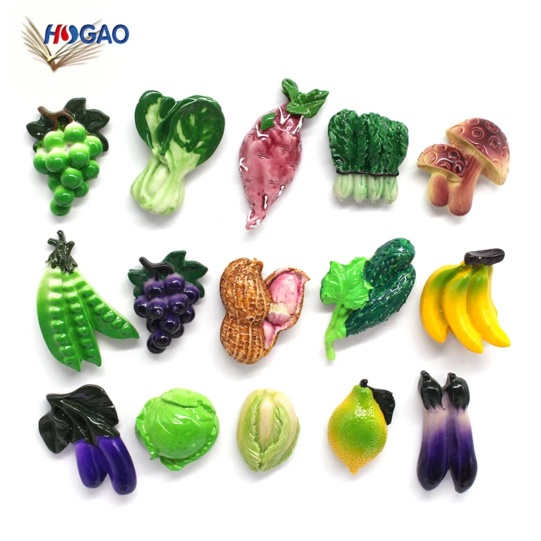 Hot sale OEM fruit item polyresin custom 3d magnet fridge magnet wholesale cute resin fruit fridge magnet for office home decor