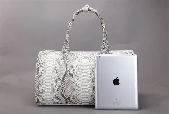 Vintage Design Custom Python Leather Duffle Bags Men Gym Bag for Travelling_9
