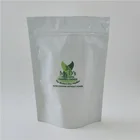 Custom Printed Compostable White Stand Up Pouch with Zipper and Sticker for Food Packing