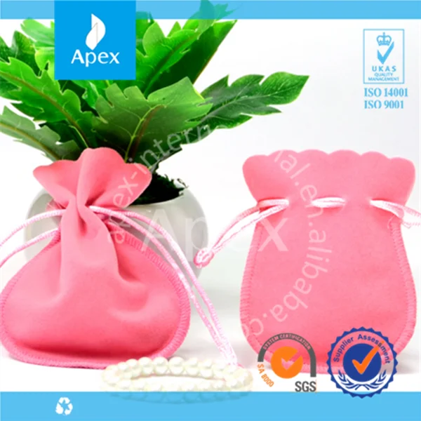 hot sale velvet jewelry drawstring gift pouch bag