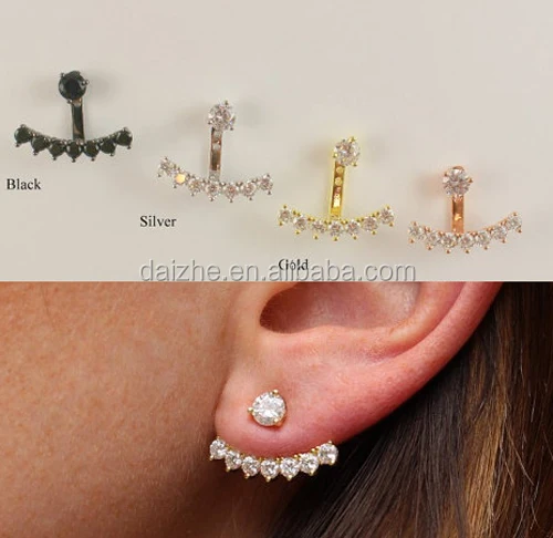 2017 fashion various color women girl jewelry micro pave 12mm mini silver cz huggie hoop earring