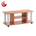 Multi layers living room furniture movable designs wooden led modern tv table cabinet