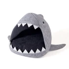Shark shape felt bed dog bed luxury memory foam dog bed