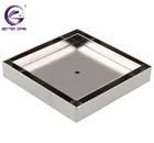 Stainless steel square tile insert 130*130mm bathroom drain cover