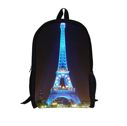 2015 Fashion Novelty Eiffel Tower style high quality new design zip Kids Cartoon Backpack children Shoulders school bag
