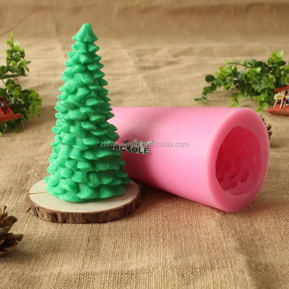 christmas tree shape handmade silicone custom candle making dies