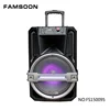 FAMSOON speaker-15" 120-Watt Portable PA Loudspeaker Speaker System with bt usb fm radio and wireless microphone