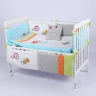 Bear embroidery baby boy crib bedding new born baby bed set
