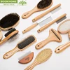 Bamboo vacuum pet pin massage grooming brush dogs pet hair remover wooden hand brush filament