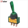 ASW-13D 20A 12VDC Single Pole 3 Pin Lighted Green Cover Toggle Switch