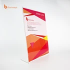 Custom Clear Acrylic L shape POP Sign holder