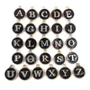 Wholesale different designs of alphabets 1 set of 26pcs black enamel gold plating Initial Round Charms