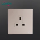 Concise design Golden 250v PC Material 1 Gang 3 Pin 13A electrical Plug wall socket
