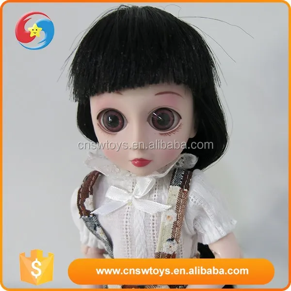 High quality big eyes black hair chinese girl plastic cheap baby dolls