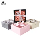 Custom luxury white black grey pink paper cardboard box for wedding birthday gift