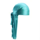 Men Women Durag Long-Tail Headwraps Silky Pirate Cap Smooth Hair Loss Chemo Bandana Beanie Hat For 360 Waves