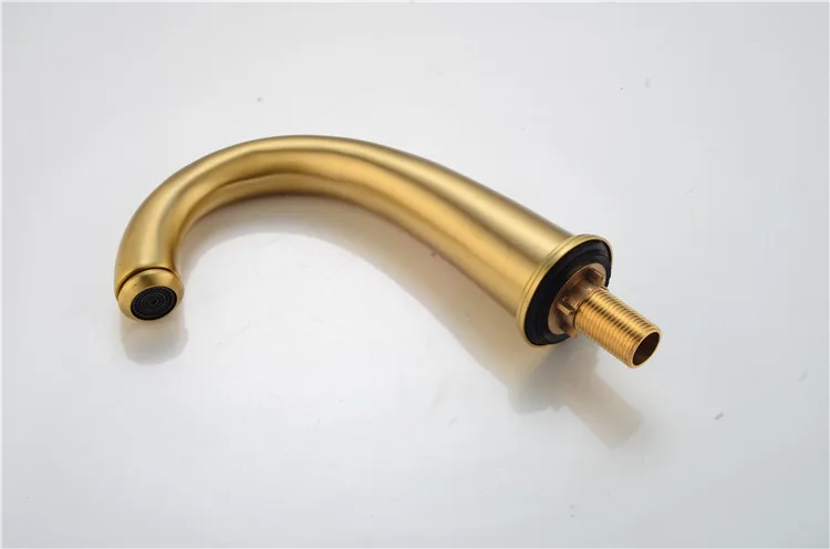 Wall Mounted Basin Mixer Tap Bathroom Brushed Gold Faucet Brass