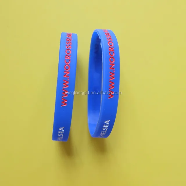 promotion ink filled debossed letter wristband customize