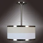 Pendants with two tone fabric drum shade and White Color led decorative pendant lighting
