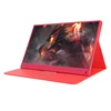 Gaming Red Color Leather Cover 15.6 inch 10 point capacitive touch screen 1k portable monitor for PS4 Switch