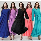 Wholesale Back Button Double Layer Islamic Abaya Dress Women