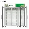 LVNI 1580L fan cooling 3 glass door display drink beverage refrigerator fridge chiller