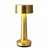 decorative rechargeable LED table night lights Mini gold cordless restaurant touch dimmer table lamp for hotel and bar