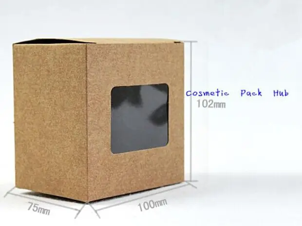 custom kraft paper box with clear window