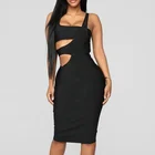 Wholesale Summer Sexy Womens Hollow Out Black Bodycon Bandage Dress Club