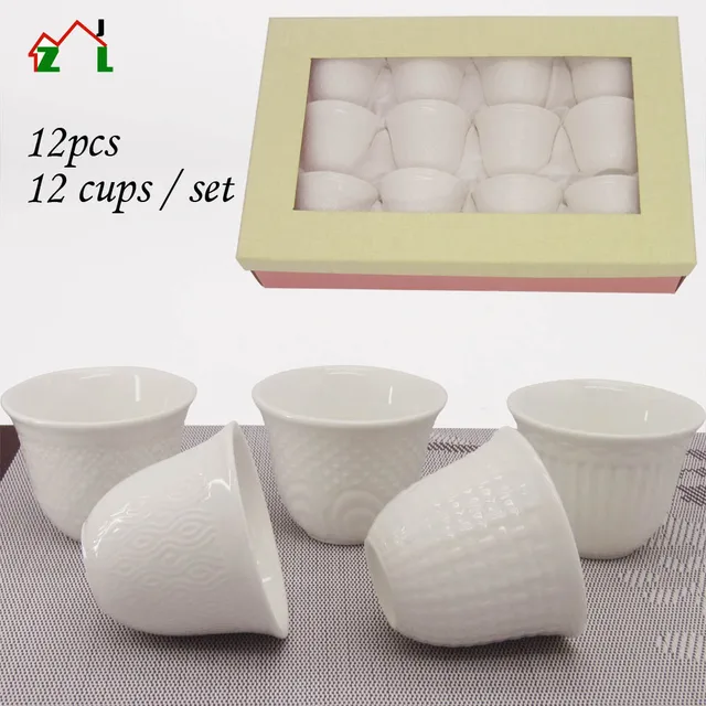80cc small cup set arabic ceramic coffee cup set gift box with
