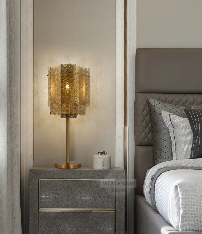 Custom popular modern stainless steel metal hollow desk reading standing table lamp